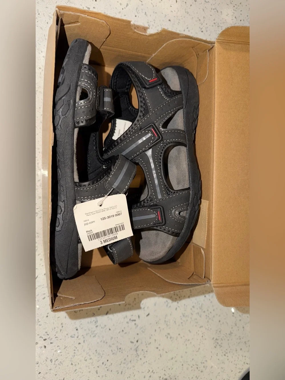Kids Black Adjustable Outdoor Sport Sandals by There & Back